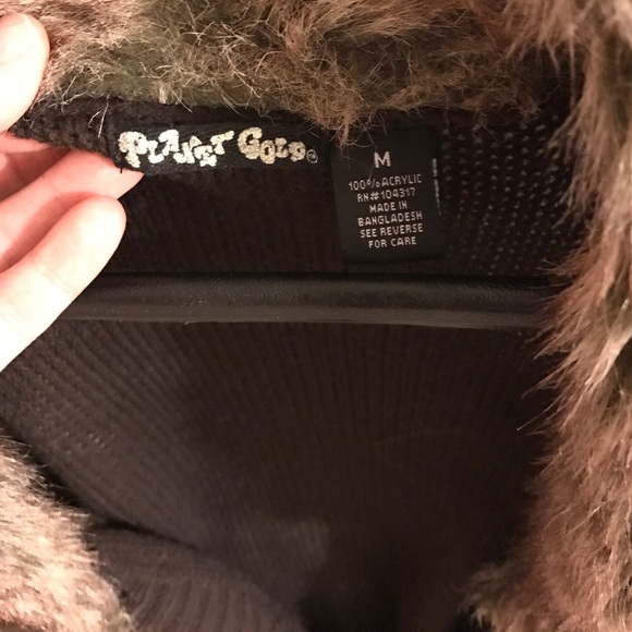 Fur collar cardigan - Picture 2 of 2