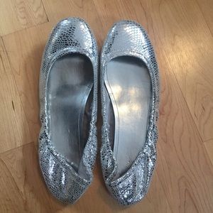 Calvin Klein silver flats.