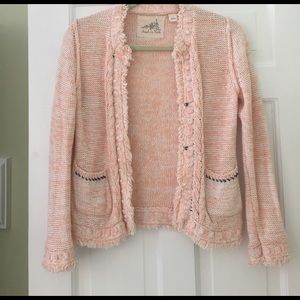 Anthropologie Peach Knit Blazer