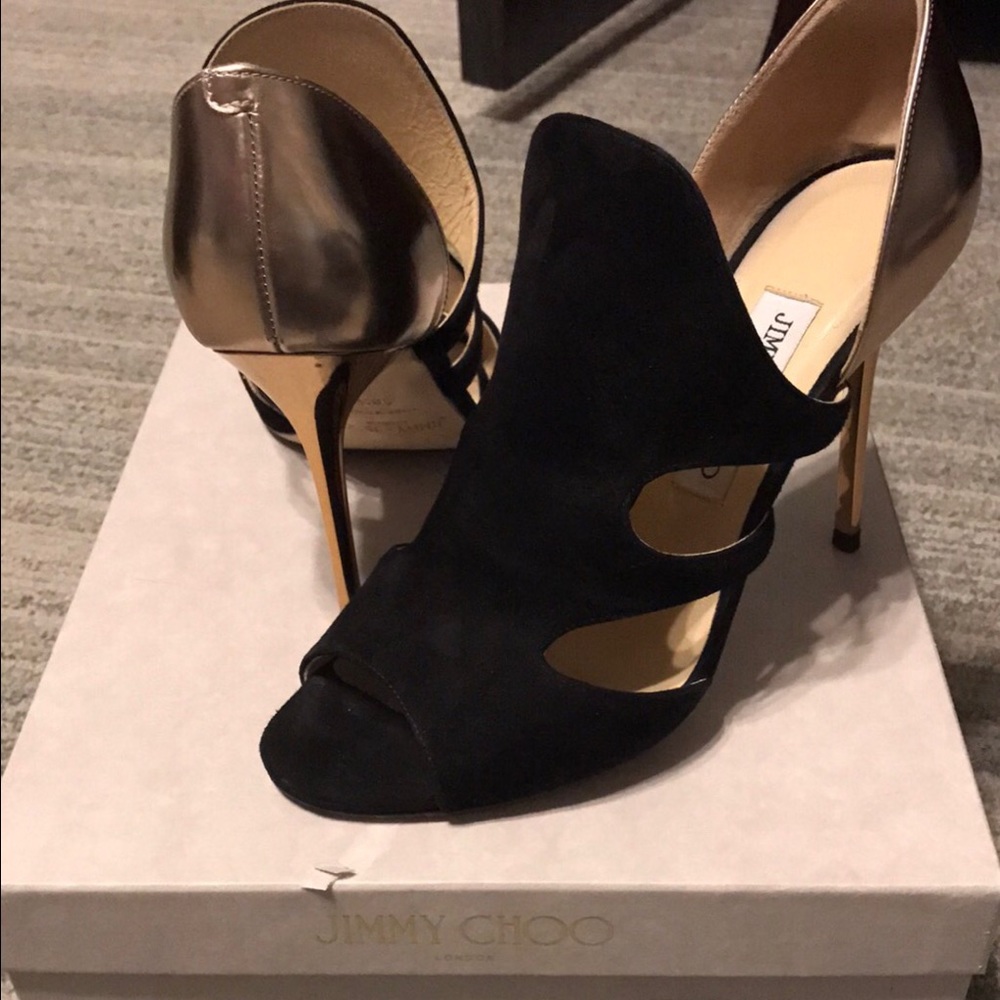 Jimmy Choo Black and gold heels