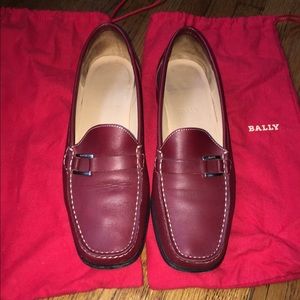 Bally Leather Loafer in Dark Red