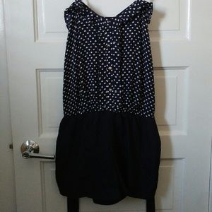 Navy blue polka dot romper!