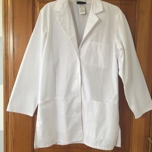 Men's white lab coat.