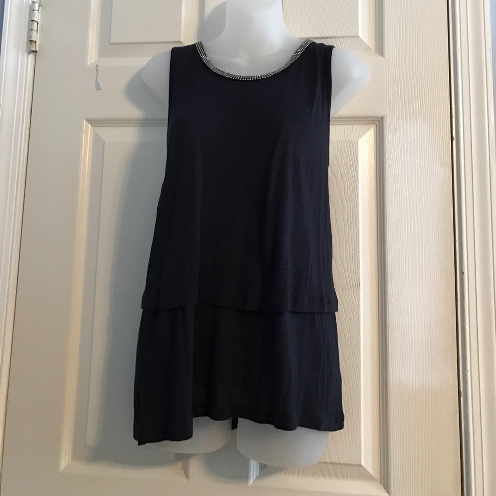 Size Medium top Navy blue with sparkles