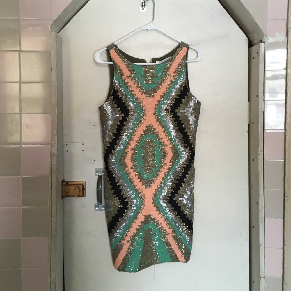 English Rose green beaded dress