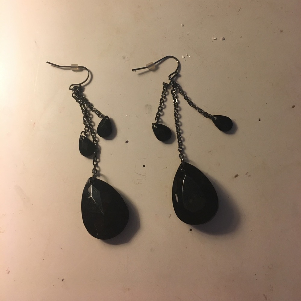 Black dangle earrings