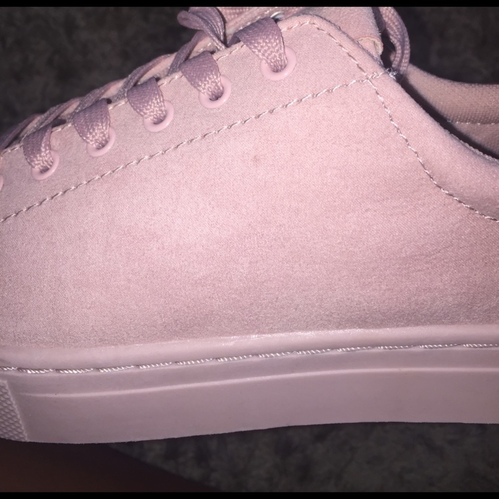 Pink Sued Sneakers - Picture 2 of 3