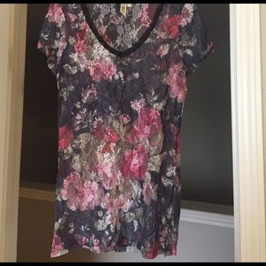 BKE See-through floral top