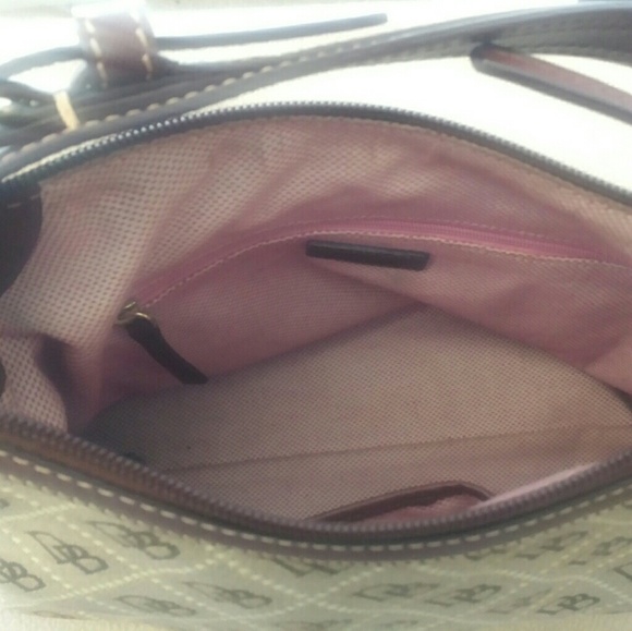 Dooney and Bourke Tan Canvas and Leather Satchel - Picture 2 of 3