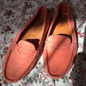 Coral leather loafers