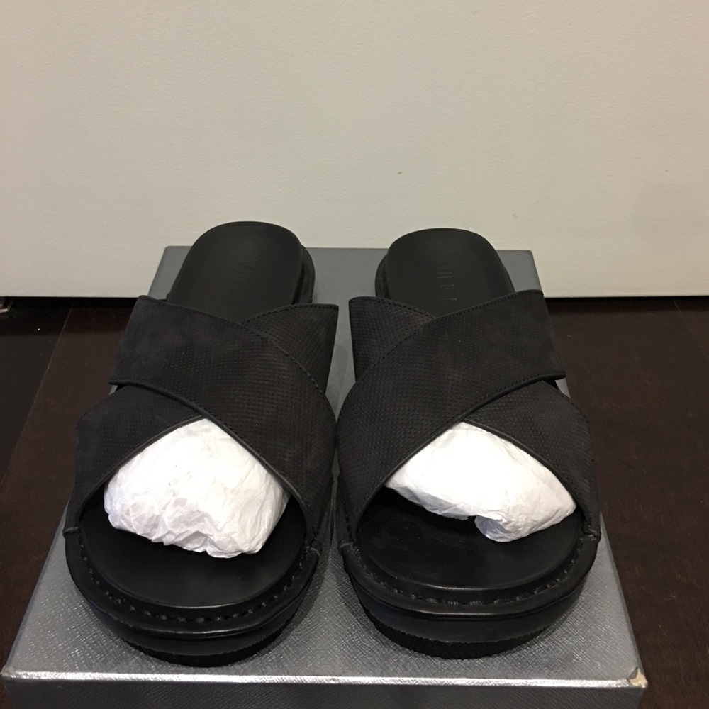 Men's Vince Black Weston Criss Cross Sandal, 9.5M