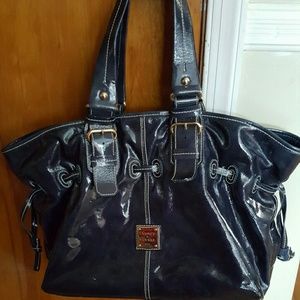 Dooney & bourke  blue patent leather bag