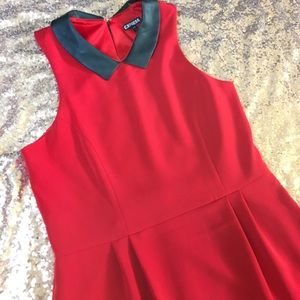 Collared Red Mini Dress