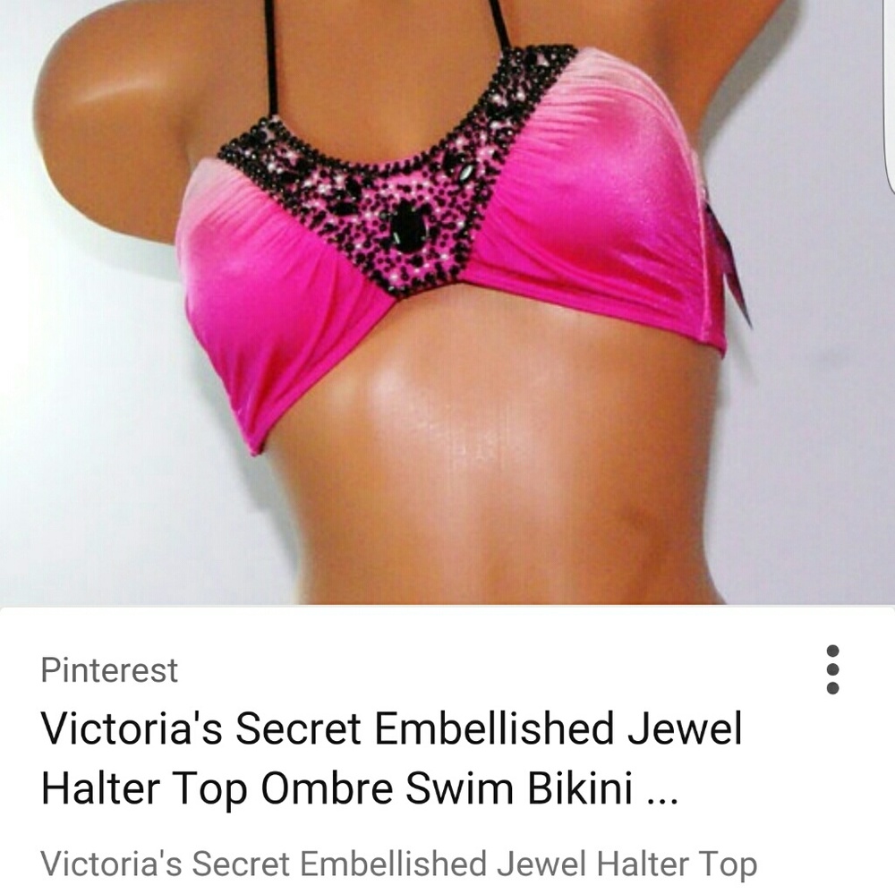Iso: victorias secret pink embellished bikini top