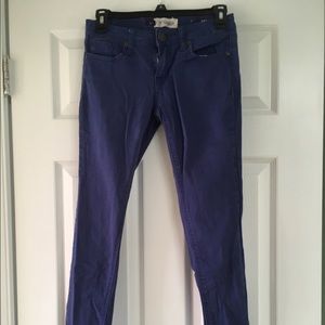 Skinny jeans. Blue, not denim