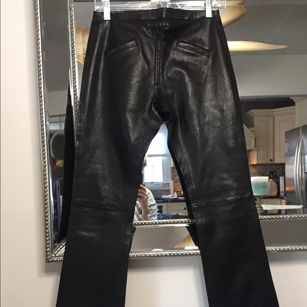 DDC LAB BLACK 100% LEATHER BOOT LEG PANTS 27x32