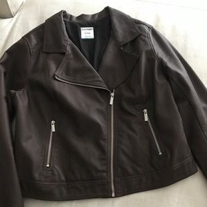 Faux leather moto jacket