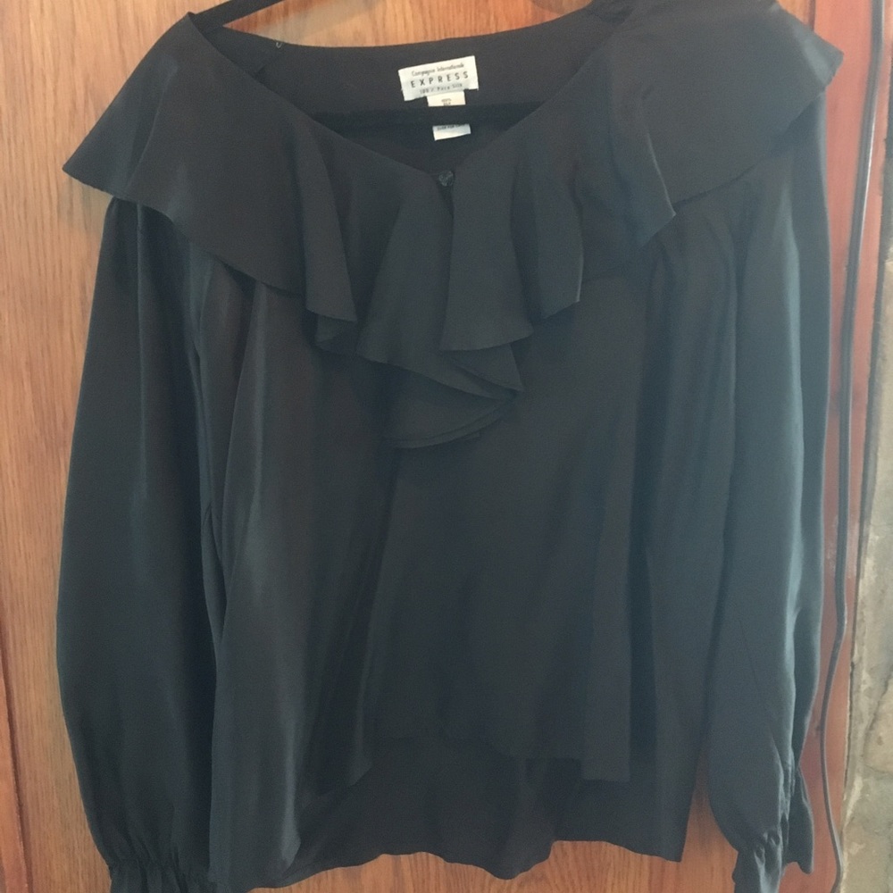 Black Satin Blouse