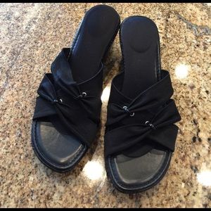 Black wedge heels size 7.5