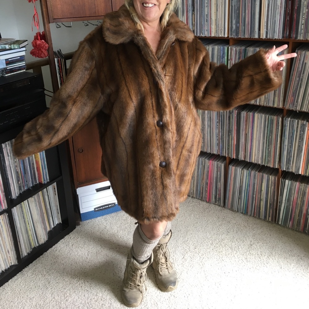 Vintage faux fur brown jacket