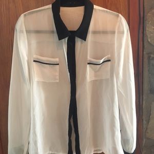 Black and White Sheer Blouse