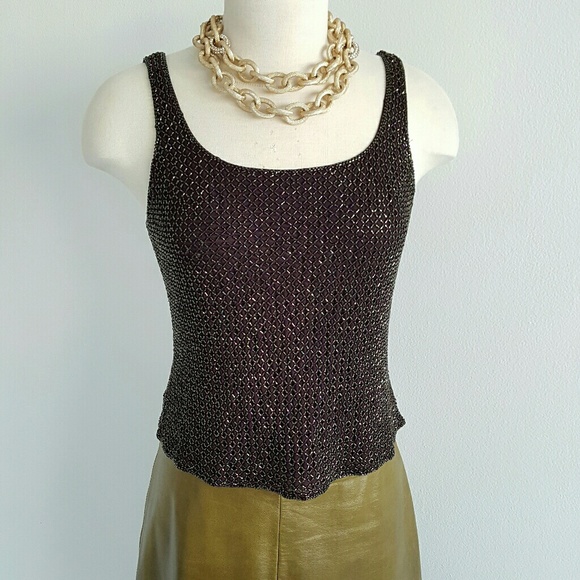 TERI JON  Tops - TERI JON by Rickie Freeman Beaded Cropped Top