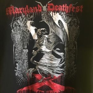 Maryland Deathfest 2012 t-shirt with bands on back