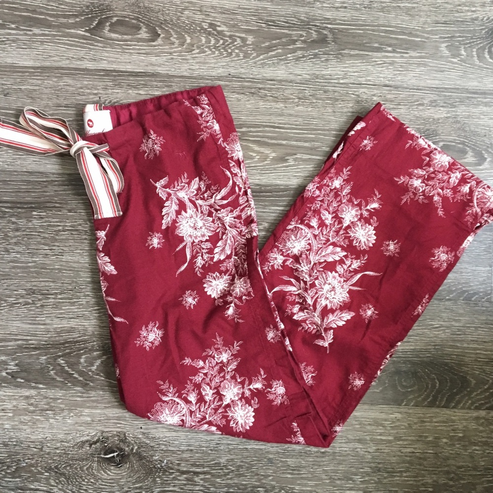 NWOT A&F red floral cotton sleep pants, size XS