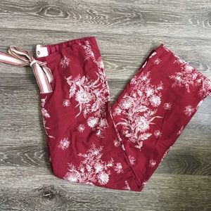 NWOT A&F red floral cotton sleep pants, size XS