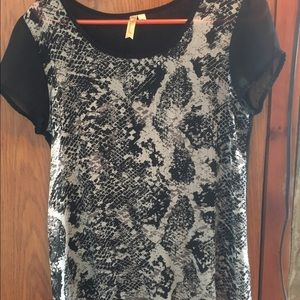 Cotton and Sheer Python Detail Blouse