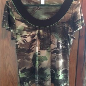 Tribal Print Short Sleeve Blouse
