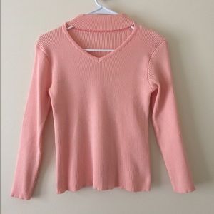 Baby Pink Choker Sweater