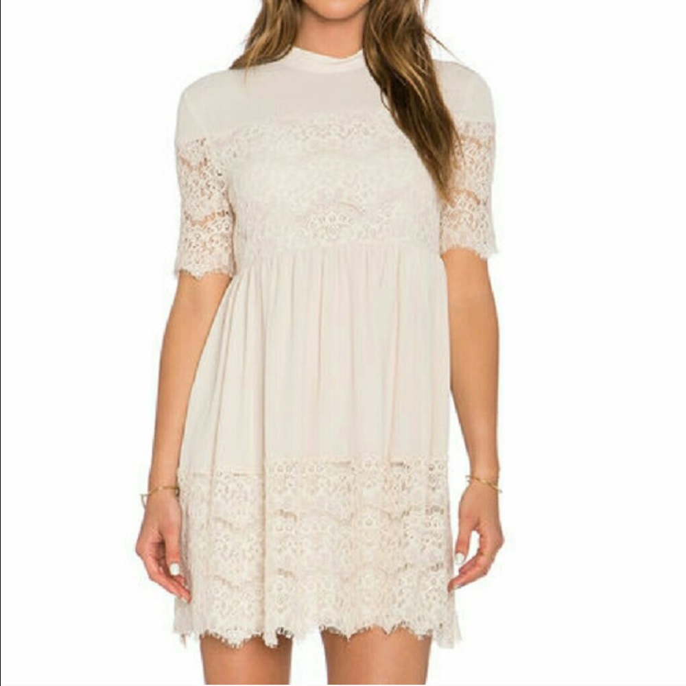 Wayf lace babydoll dress small