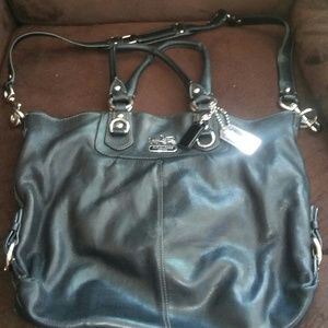 All Black Leather Coach Shoulder Bad and Satchel.