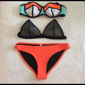 Neoprene Swimsuit Pieces-2 Bikini Tops & 1 Bottom