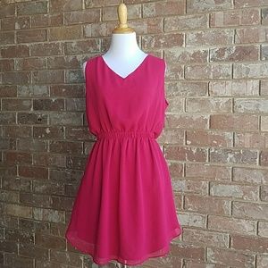 BCBGeneration Pink Chiffon Sleeveless Cutout Dress