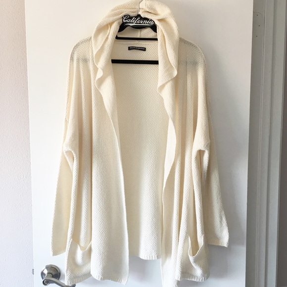 cream hooded cardigan