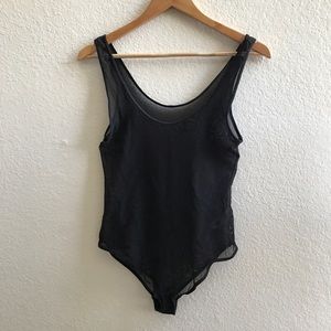 American Apparel Nylon Spandex Mesh Bodysuit L
