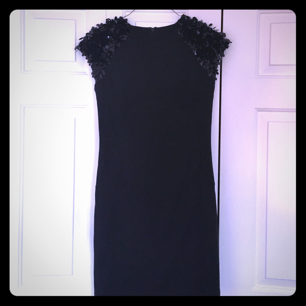 Michael Kors black dress with sequin sleeves
