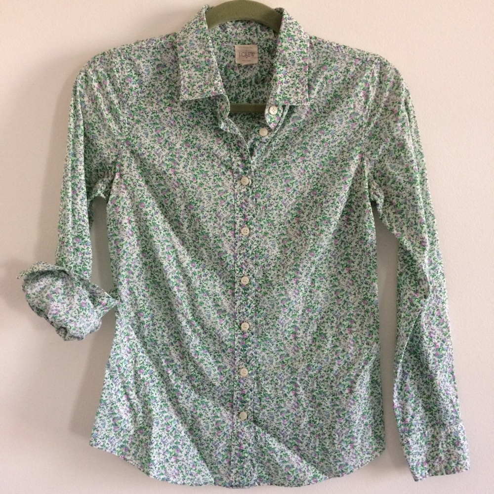 Jcrew Perfect Shirt Floral Button Up