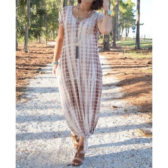 🚨SALE🚨🔹Last One XS🔹Mocha Tie Dye Pocket Maxi - Picture 5 of 5