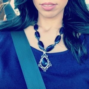 Purple quartz and sterling silver necklace