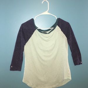 Mint green and navy blue long sleeve shirt