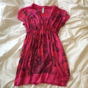 Casual low v neck beach cover up