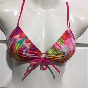 Pink multi color swim top