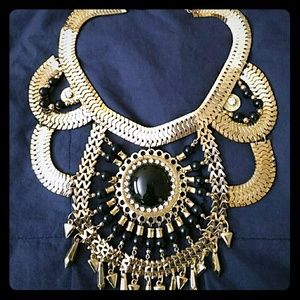 HUGE gold costume necklace