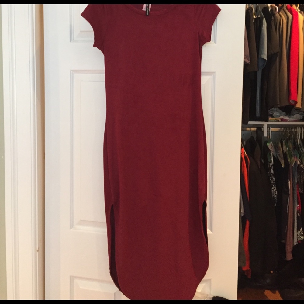 Long dark red dress