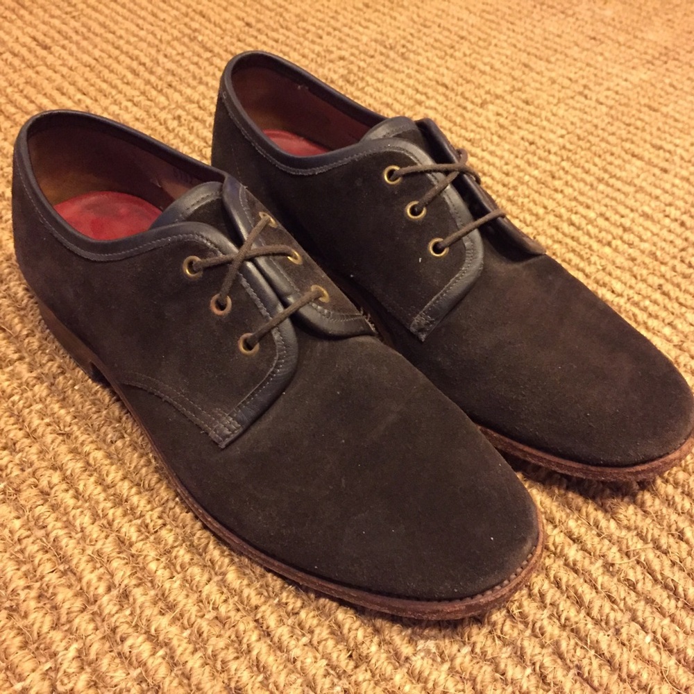 Grenson derbies in brown suede