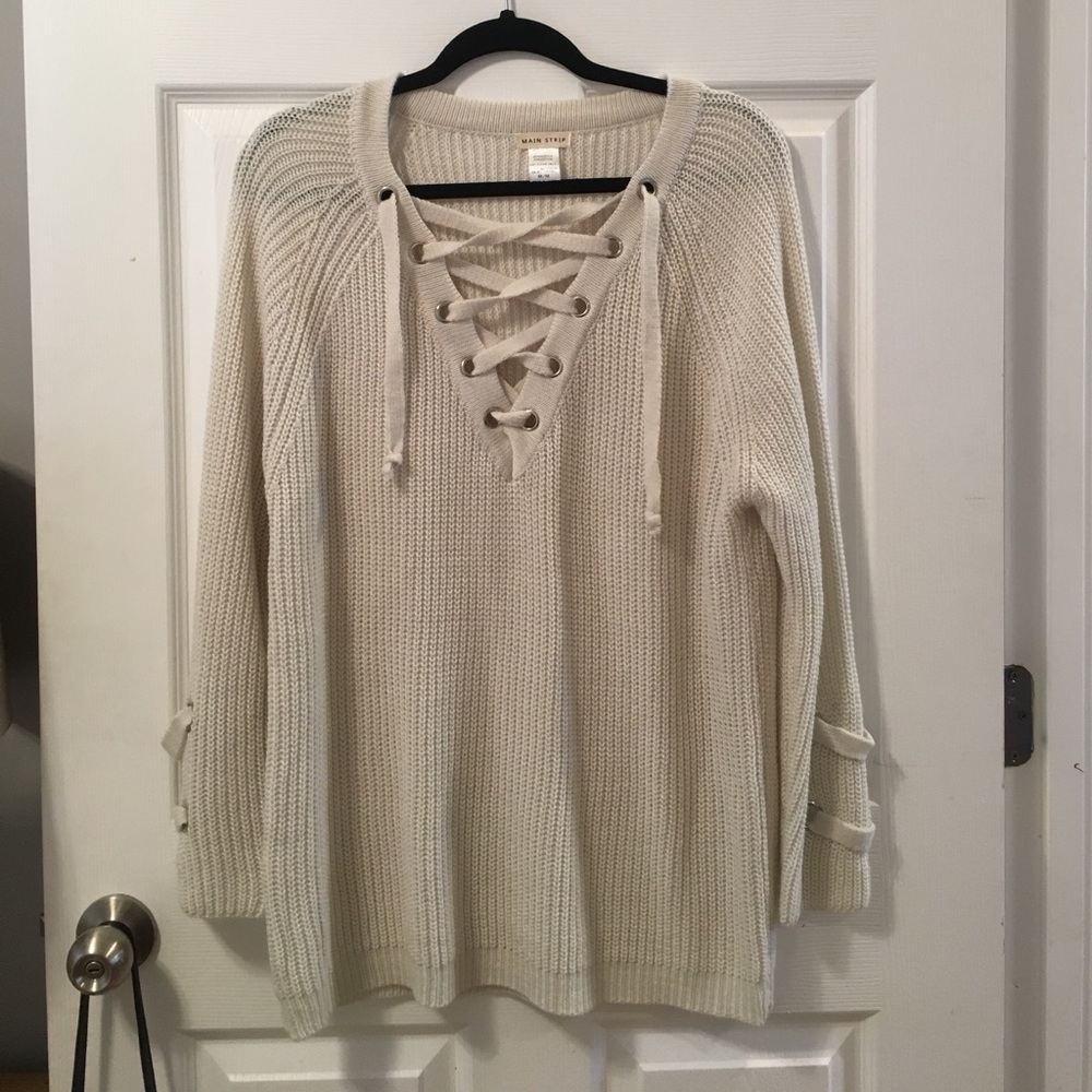 Tie up sweater