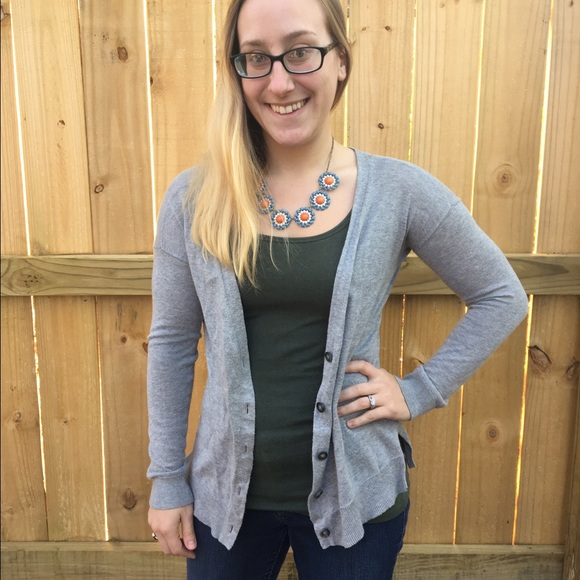 Small grey GAP cardigan. Made with silk! - Picture 1 of 4